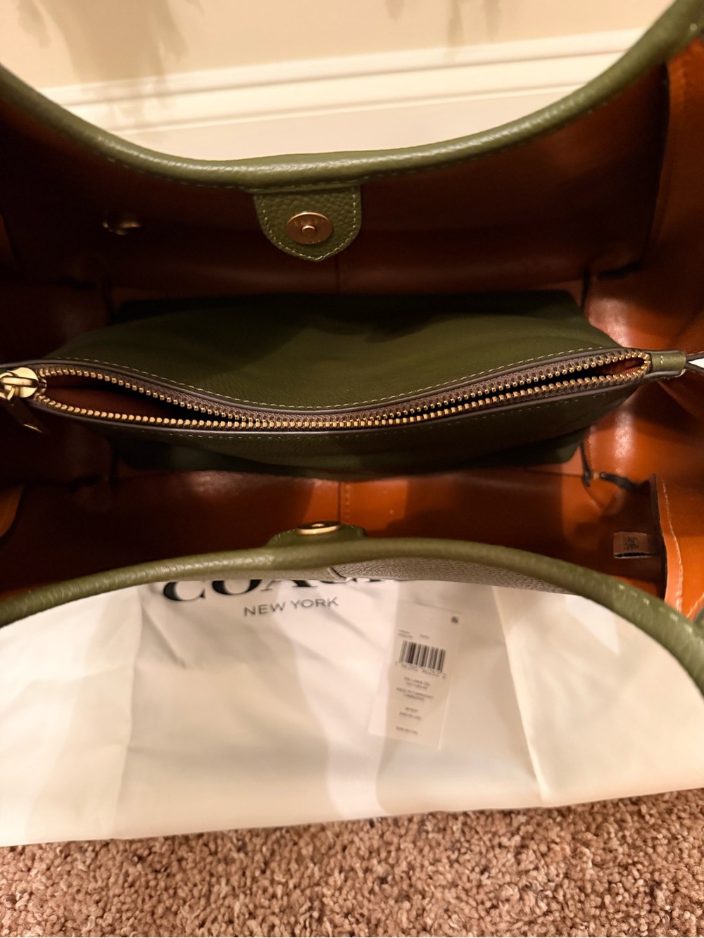 Coach Large Lana Bag in Olive - Picture 8 of 11